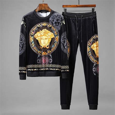 velvet tracksuit mens versace|versace tracksuit men's sale.